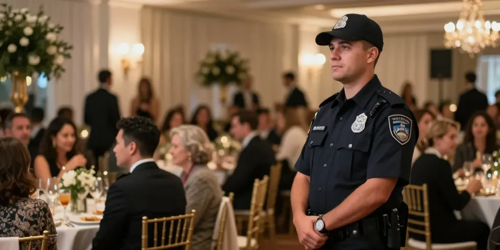 Trusted Security Guard ensuring safety at a community event.